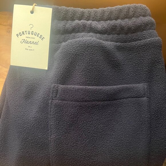 $259! NWT RARE Men's Portuguese Flannel WARM Polar Fleece Pants - Navy Blue - L - Picture 1 of 2